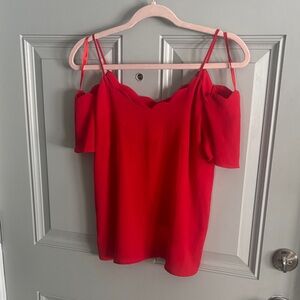 Monteau Vibrant Red Off-Shoulder Blouse